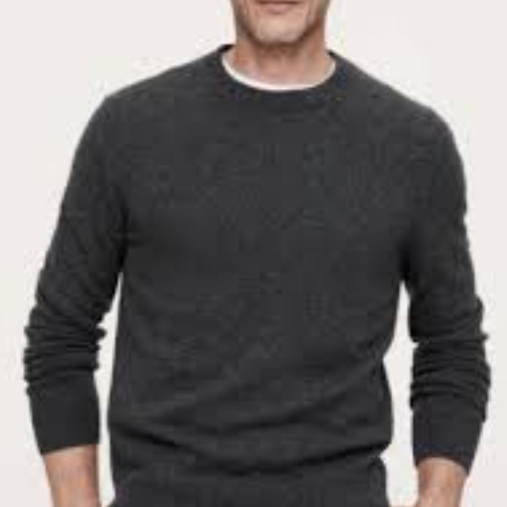 Banana Republic Mens Heather Gray Cashmere Pima Cotton Crew Neck Sweater XL